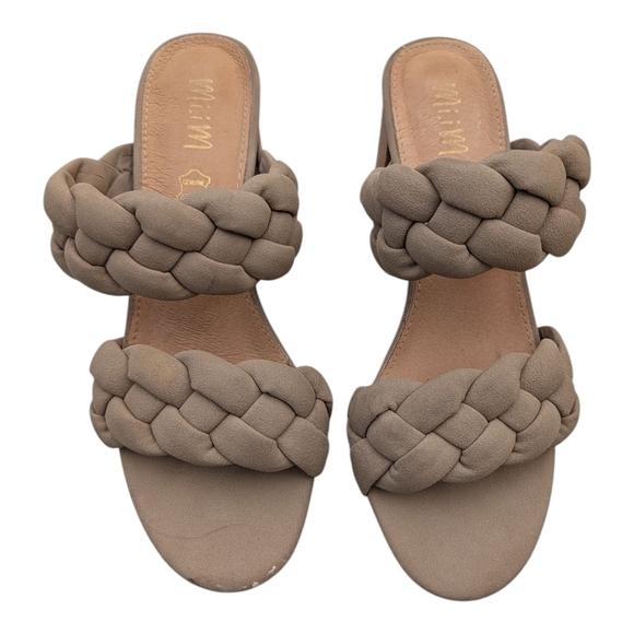 Mi.iM Braided Block Heels Sandals Nude Tan - Picture 3 of 6